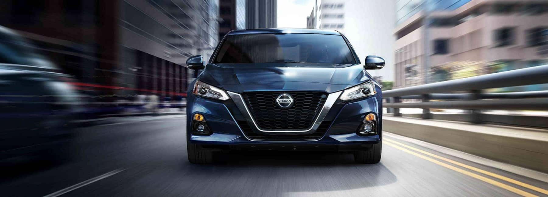 2019 Blue Nissan Altima straight on