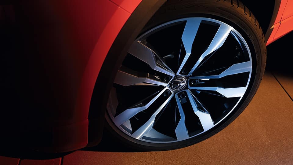 close up of VW wheels
