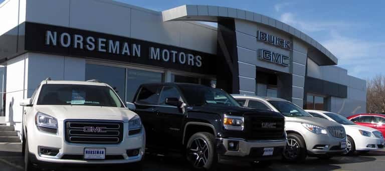 An exterior shot of a Buick GMC dealership.