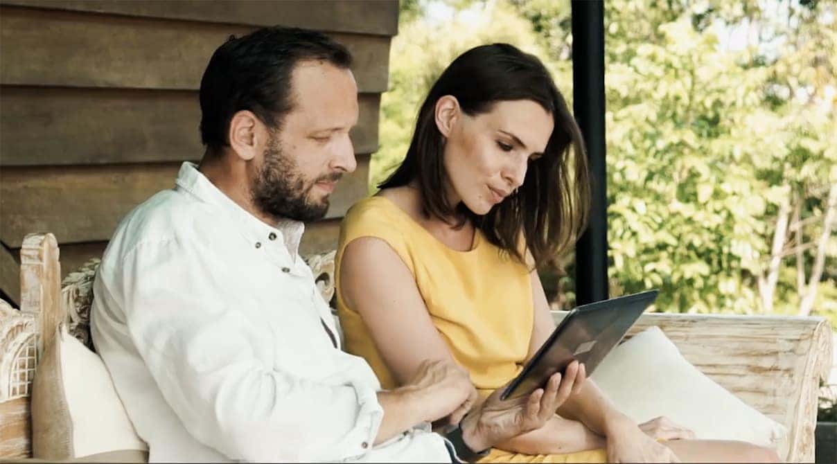 People looking at tablet