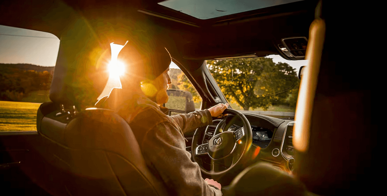 Man in a car