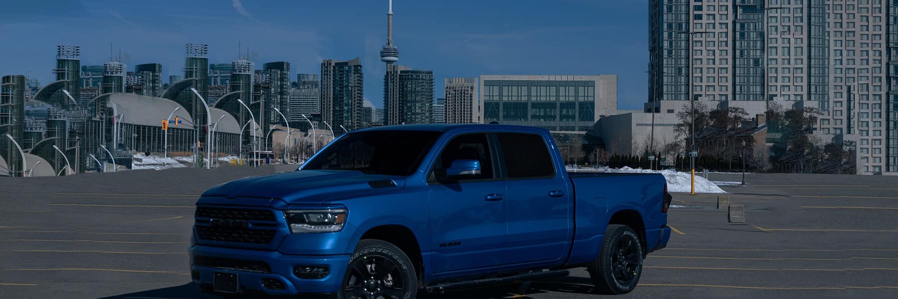 Blue truck parked in Mississauga, Toronto
