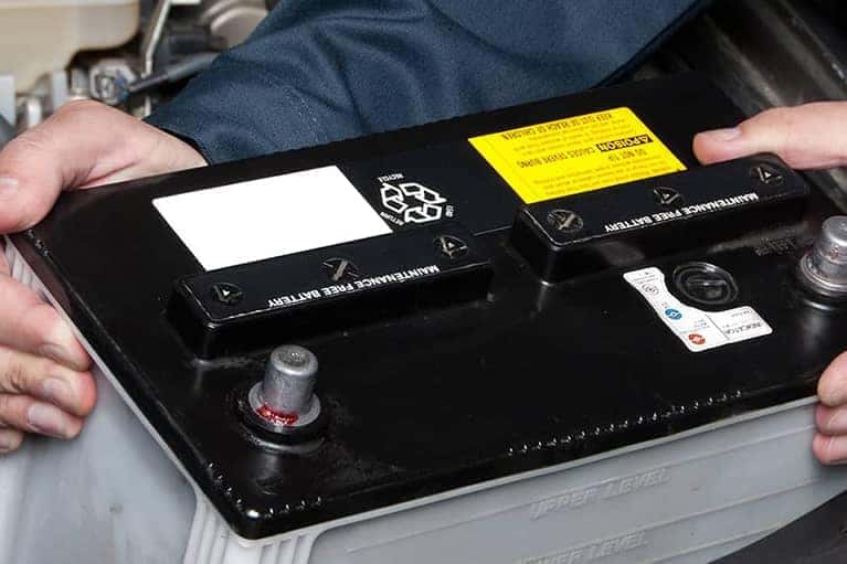 Changing a battery on a vehicle