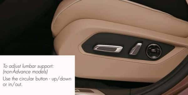Close up of the control settings on a seat.