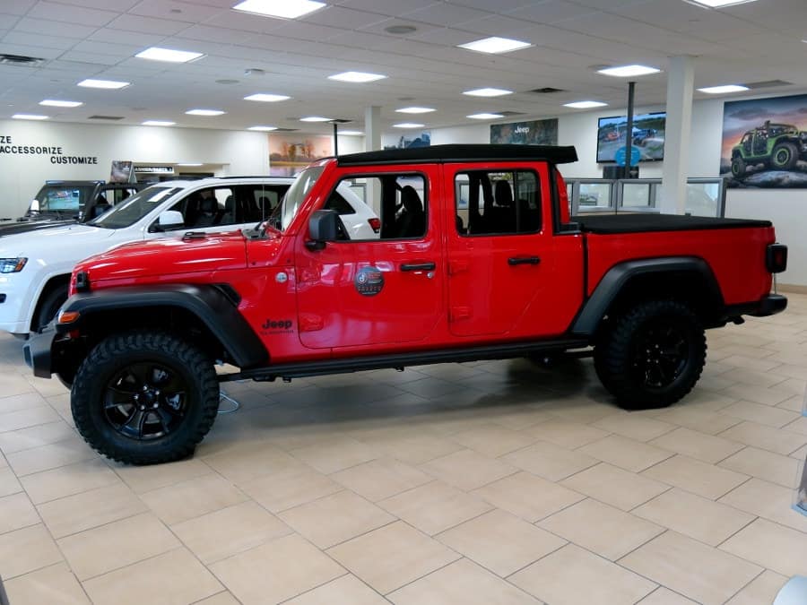 red wrangler side view