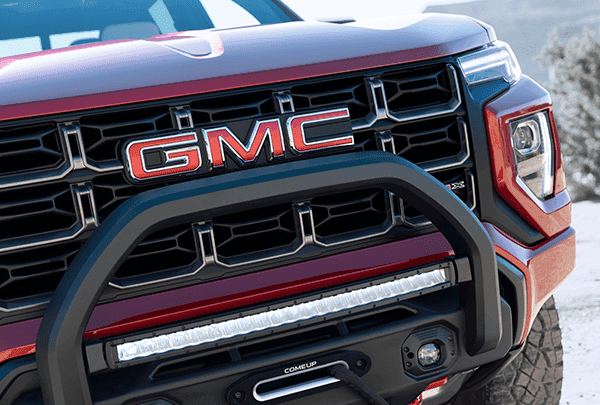 Close-up of the grille on a 2024 GMC Canyon AT4X.