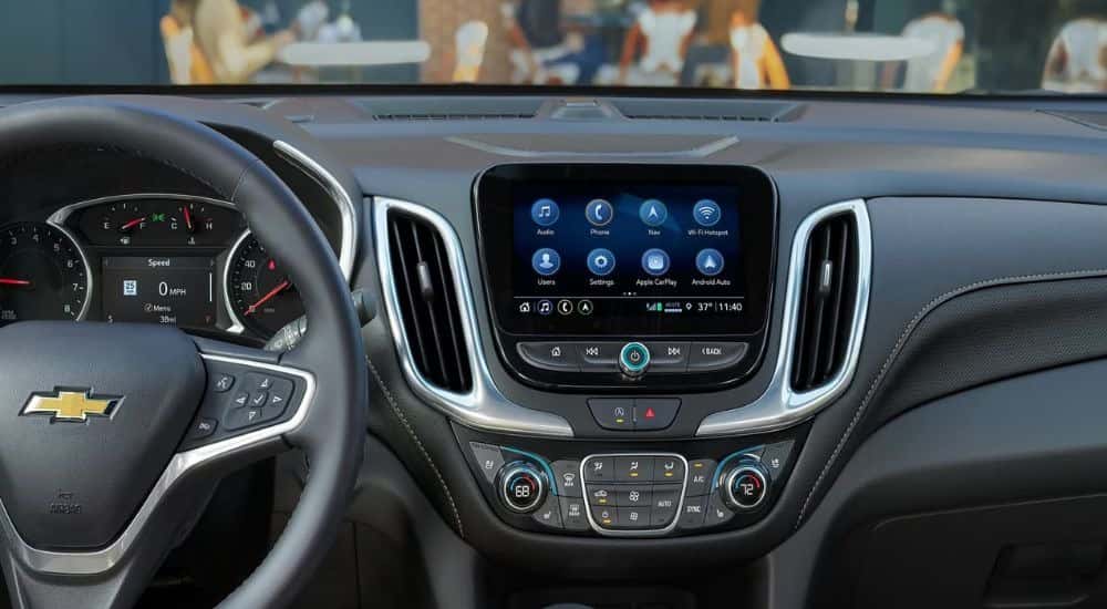 Infotainment display and gauge cluster on a 2024 Chevy Equinox for sale near Jersey Village
