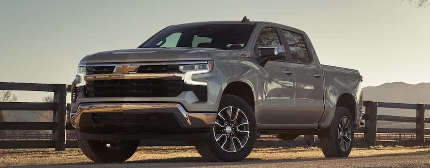 A gray 2026 Chevy Silverado 1500 parked for sale near Houston