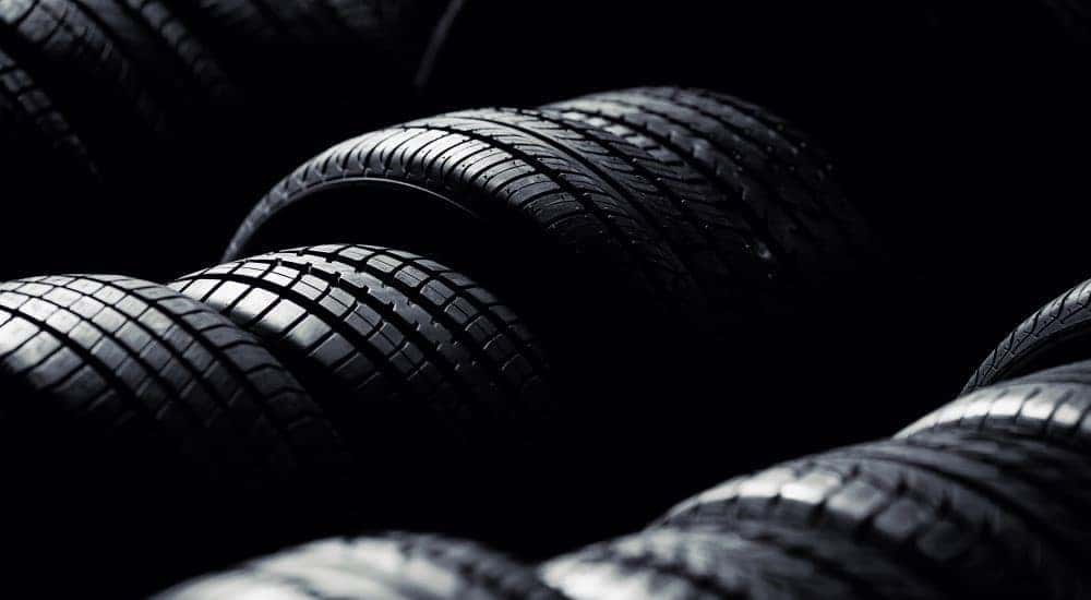 A row of tires is shown.