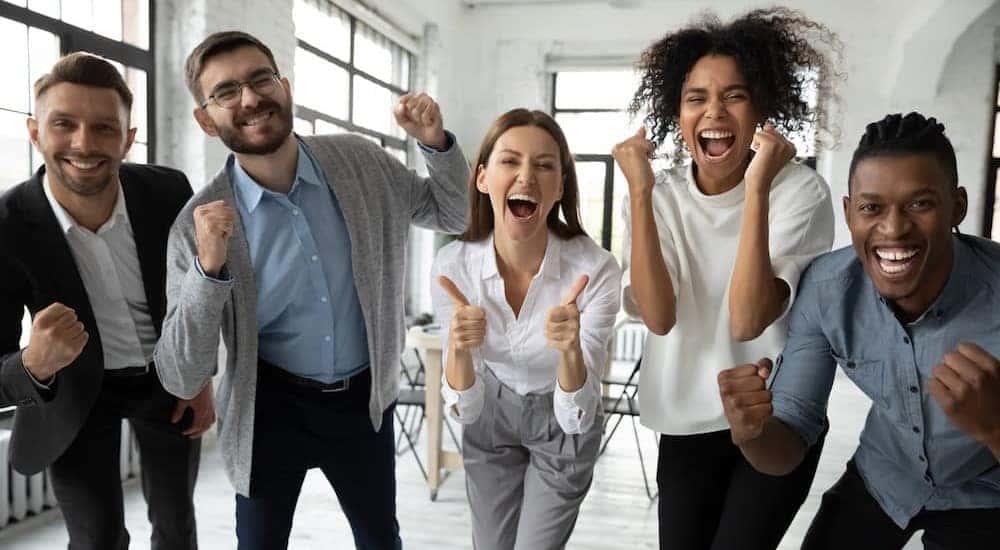 A team is shown celebrating.