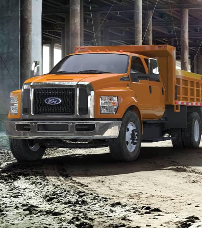 2021 Ford Commercial trucks at a construction site