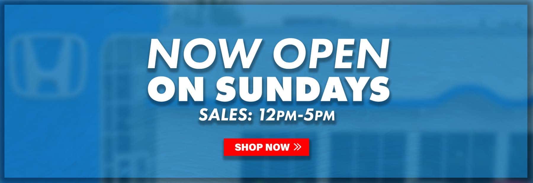 Now Open Sundays