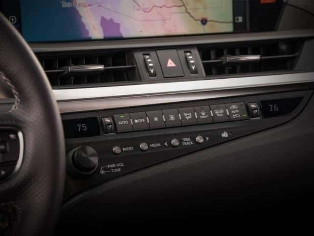 The dash of a Lexus vehicle.