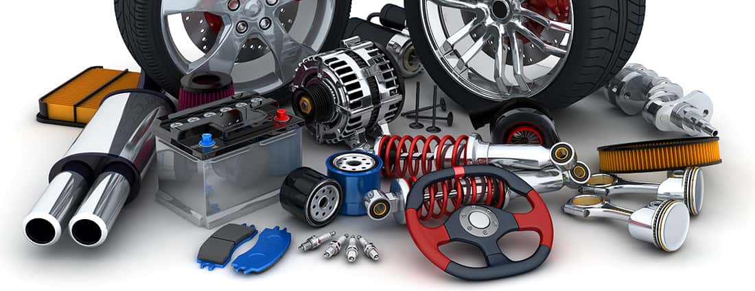 Miscellaneous car parts in a pile