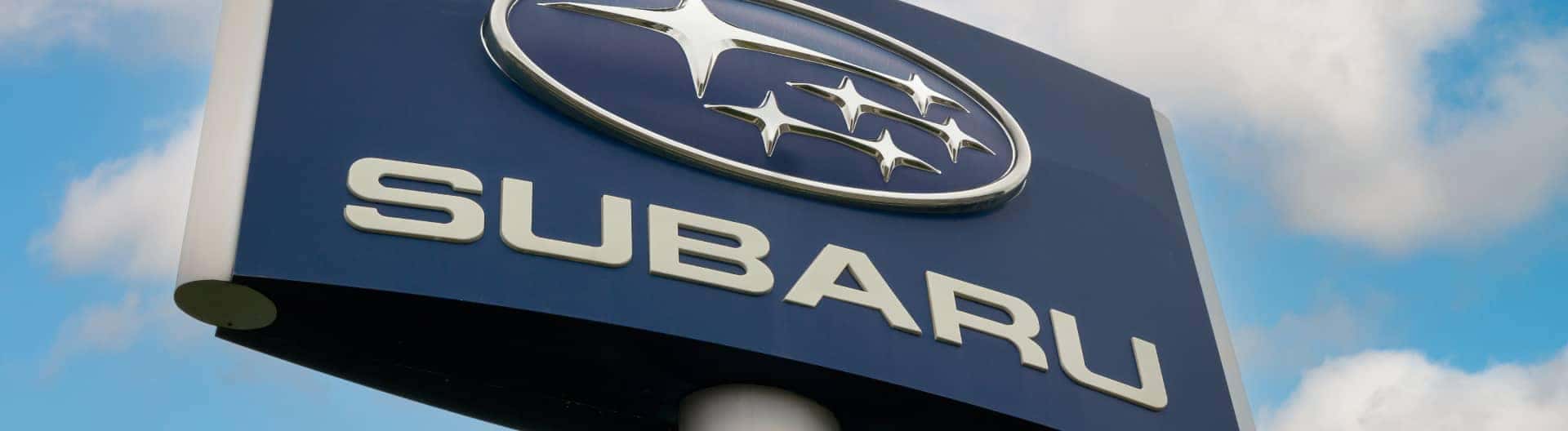 An exterior view of the top of a Subaru Dealership Building