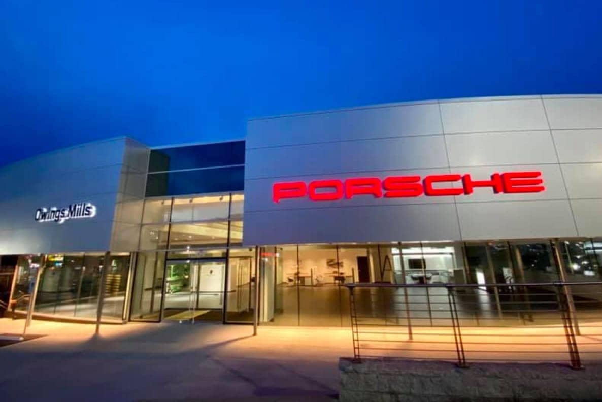 Exterior shot of the Porsche Owings Mills dealership