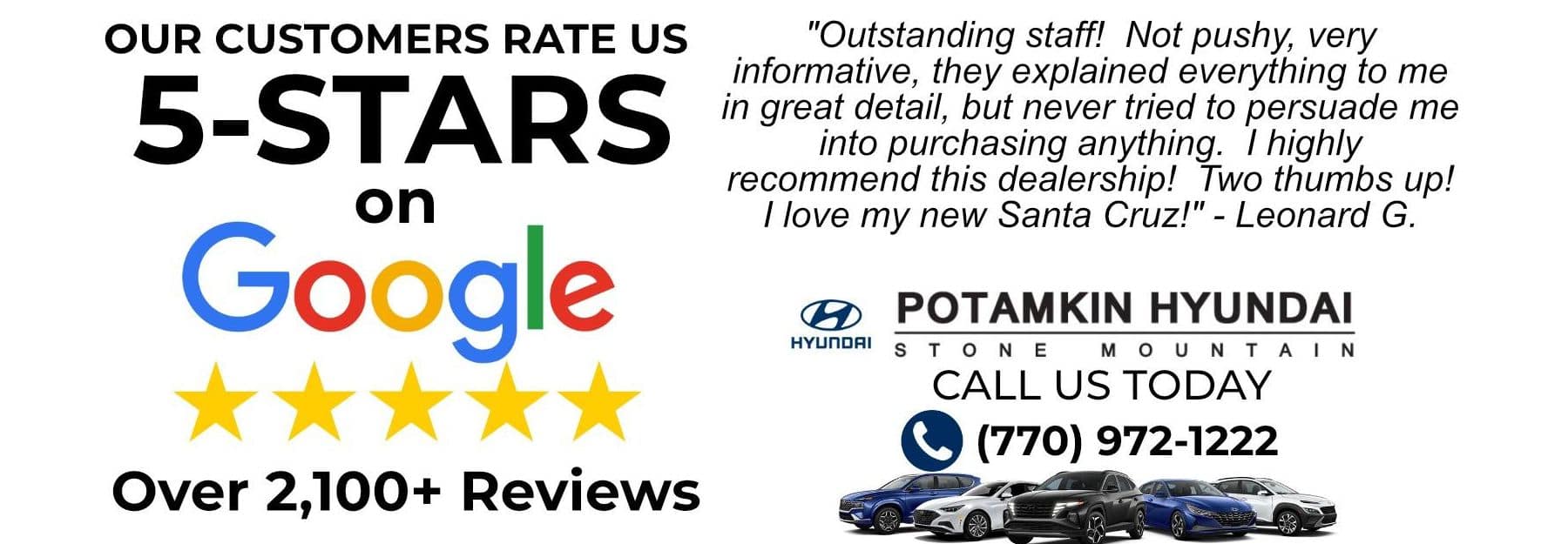 Our Customers Rate Us 5 Stars on Google - 1