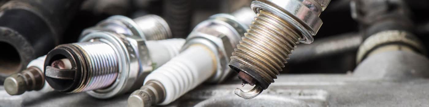 Close up view of car spark plugs