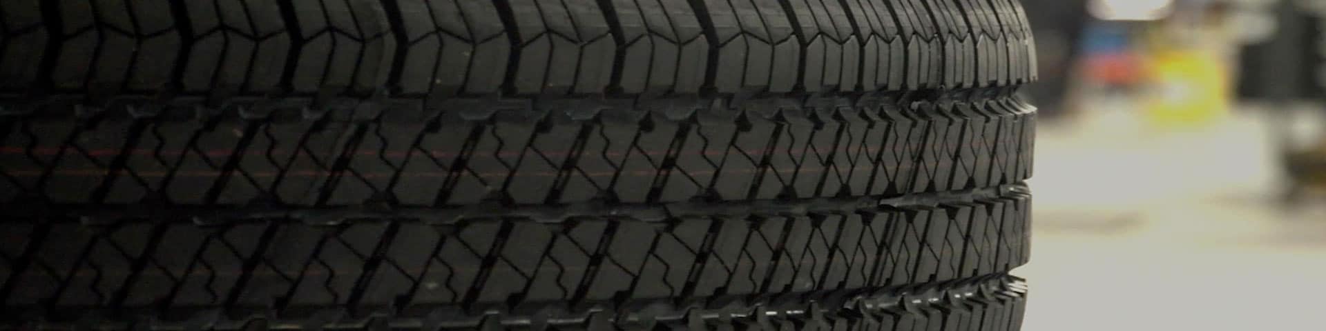 close up view of a tire