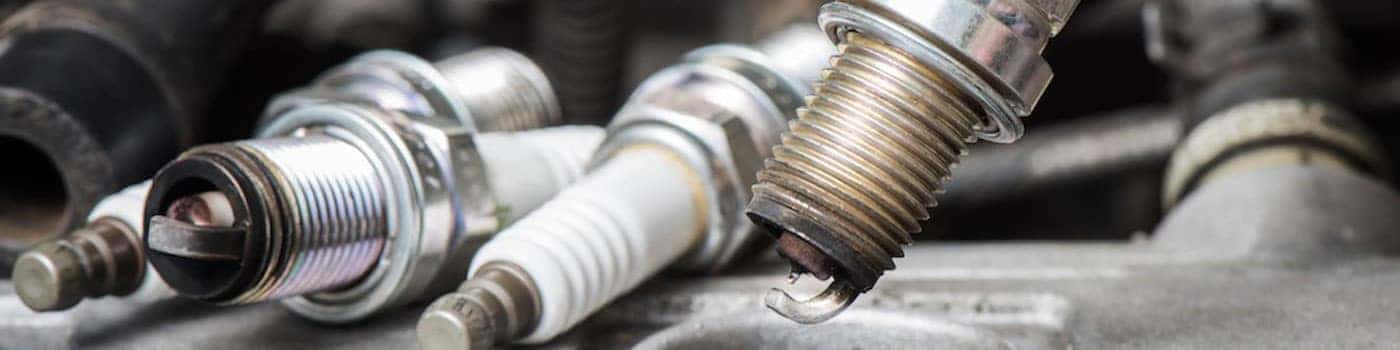 Close up view of spark plugs
