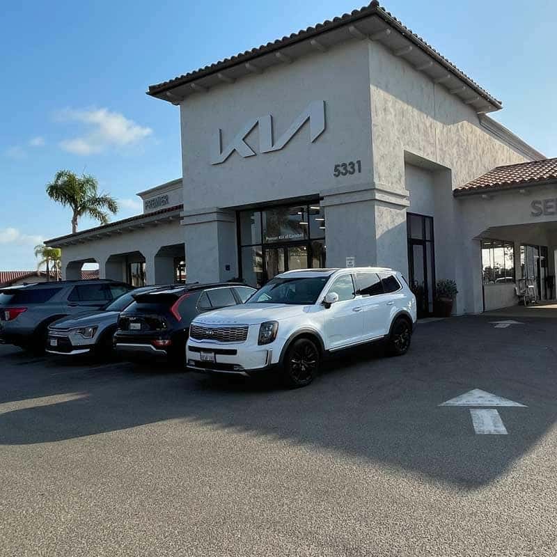 front of dealership