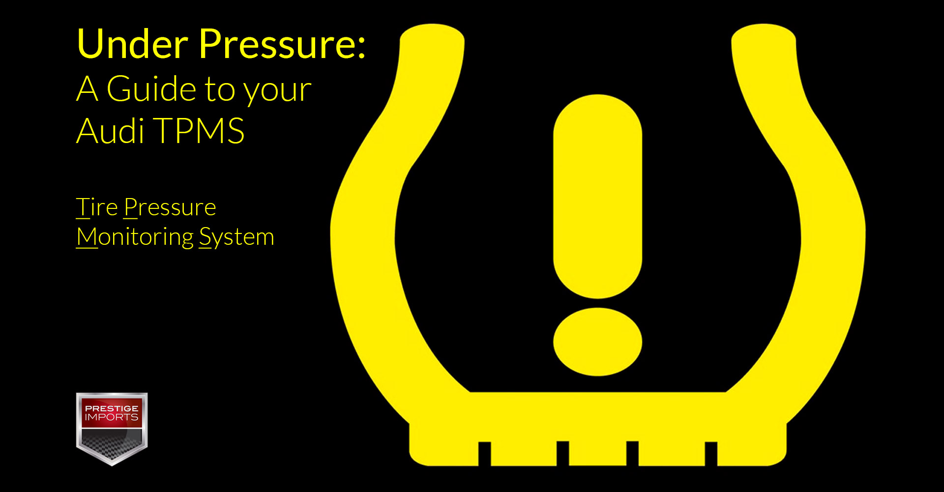 Illustration of the Audi TPMS light. Used to illustrate the article "Under Pressure: A Guide to your Audi TPMS (Tire Pressure Monitoring System)"