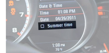 How do I adjust the clock in my Porsche - Step 5 - Select or UnSelect "Daylight Savings time" or "Summer time"