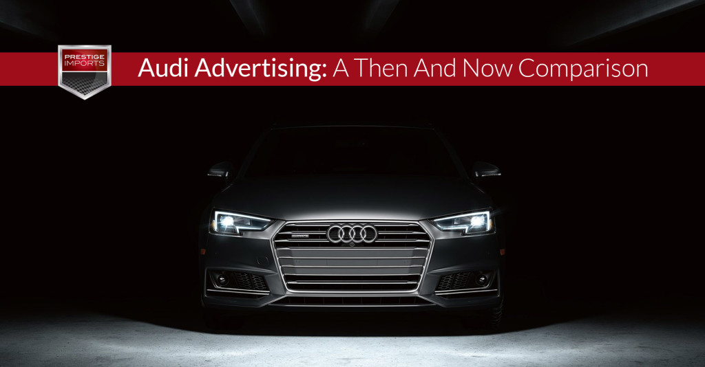 Photo of the front of an all-new 2017 Audi A4. Used to illustrate the article "Audi Advertising - A Then And Now Comparison".