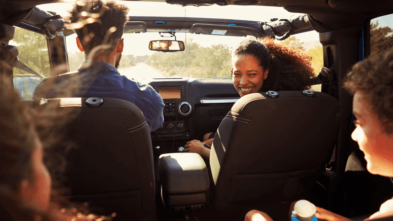 Family in car