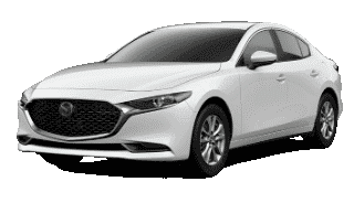 2021 Mazda3 sedan in snowflake white