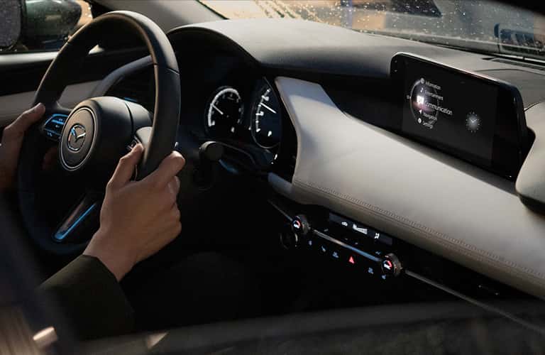 steering wheel in the 2020 Mazda3