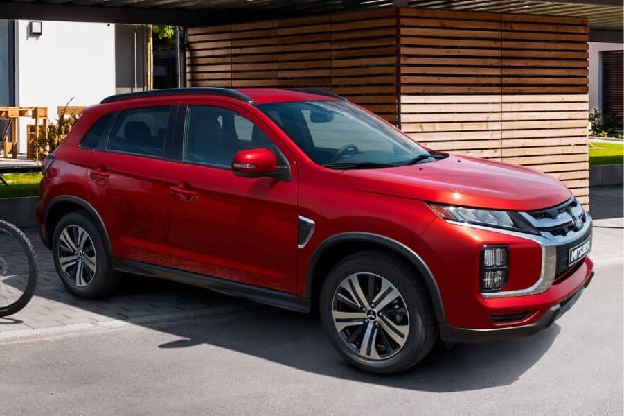 A red 2022 Mitsubishi Outlander Sport parked