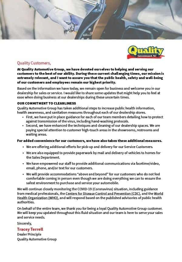 covid letter