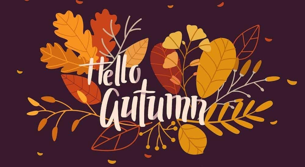 The quote, 'Hello Autumn' is shown with autumn leaves of Bethlehem PA.
