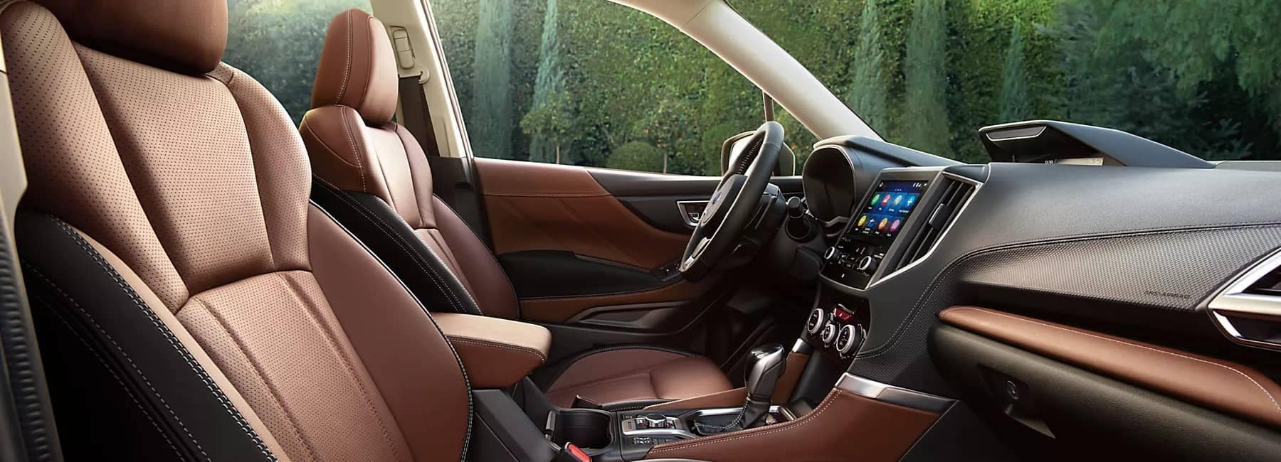 2022 Subaru Forester interior passenger side view tan black