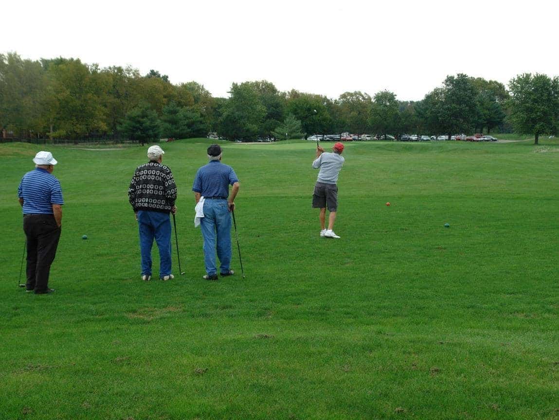 People playing golf