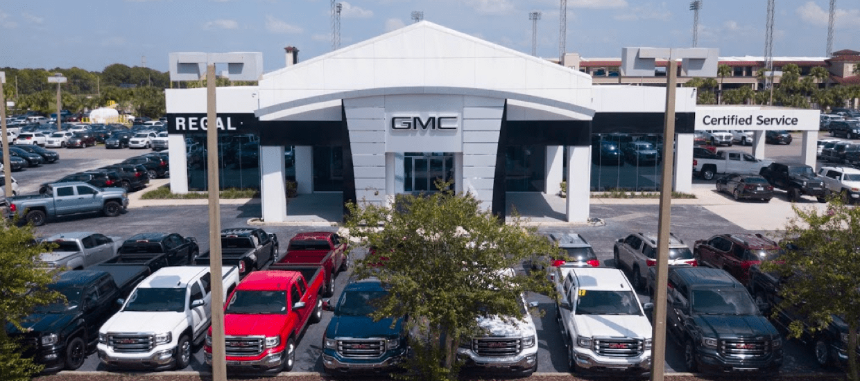 An exterior shot of Regal GMC dealership.
