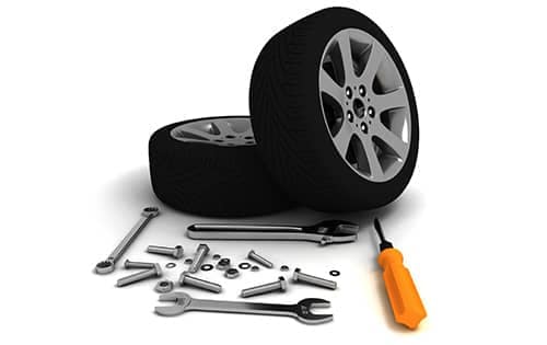 tire with tire tools
