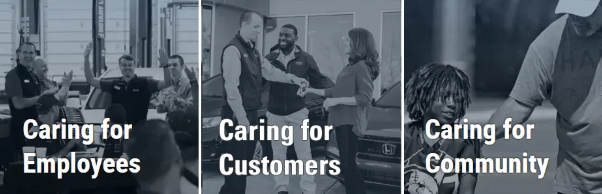 Caring for Employees, Customers, and Community banner