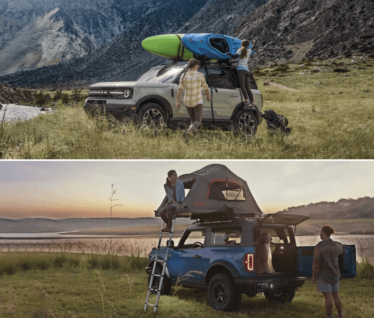 Ford Bronco being used for camping