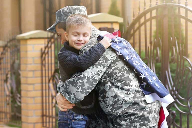 Military family reuniting