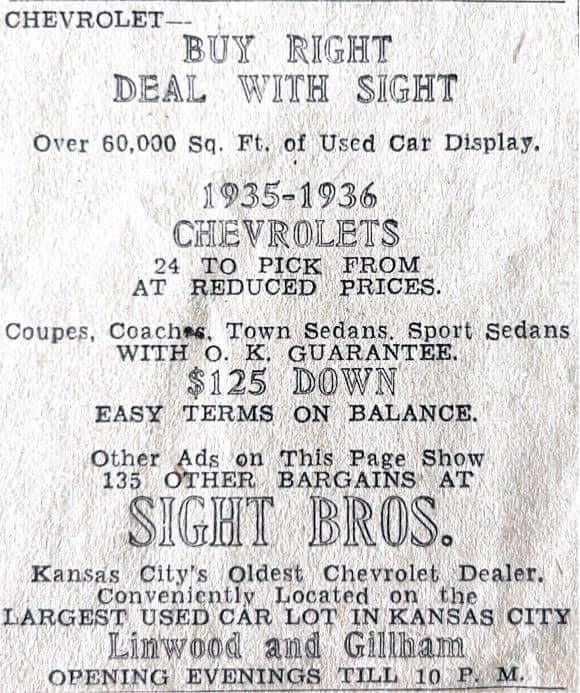 Buy Right Deal with Sight ad from 1935
