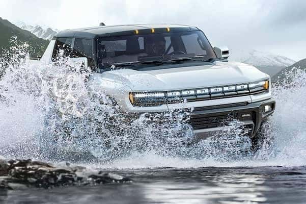 hummer driving through water