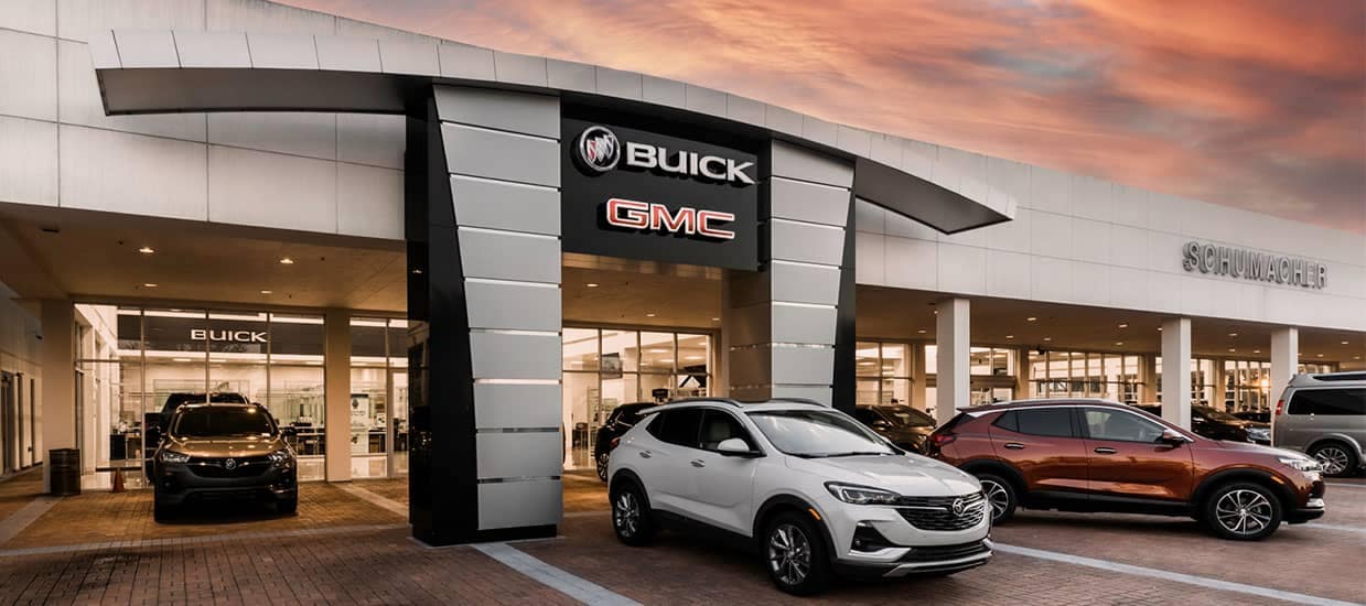 An exterior shot of a Buick GMC dealership.