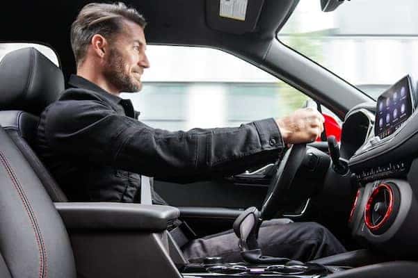 man driving