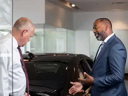 salesman and customer