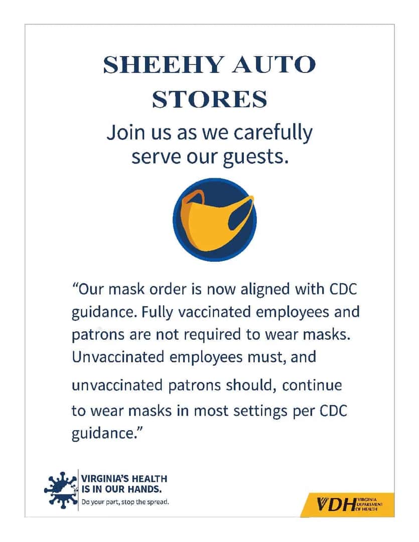 Sheehy Ford of Richmond - mask mandate
