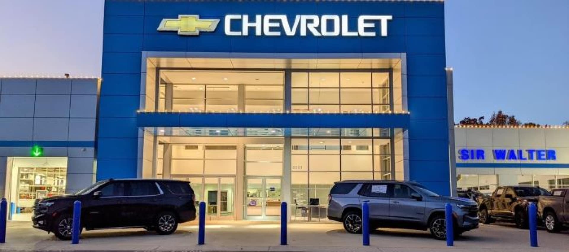 An exterior shot of a Chevrolet dealership.