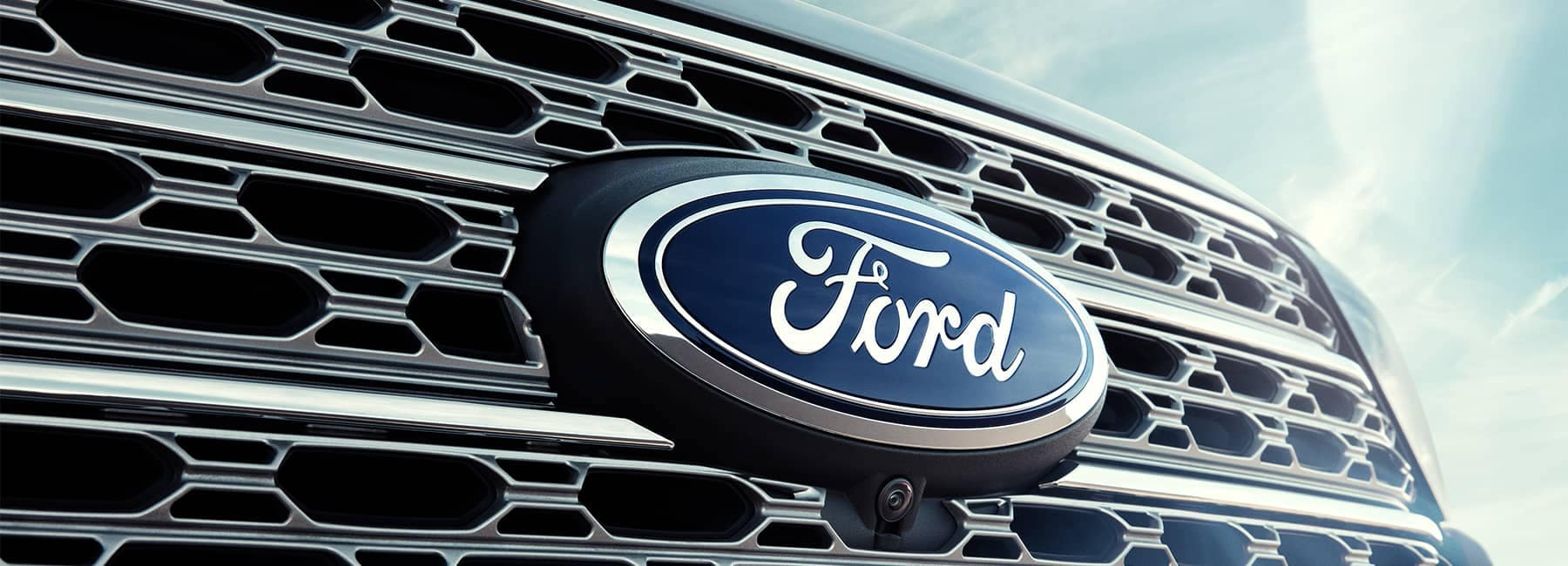 Close up of Ford logo on a Ford Explorer