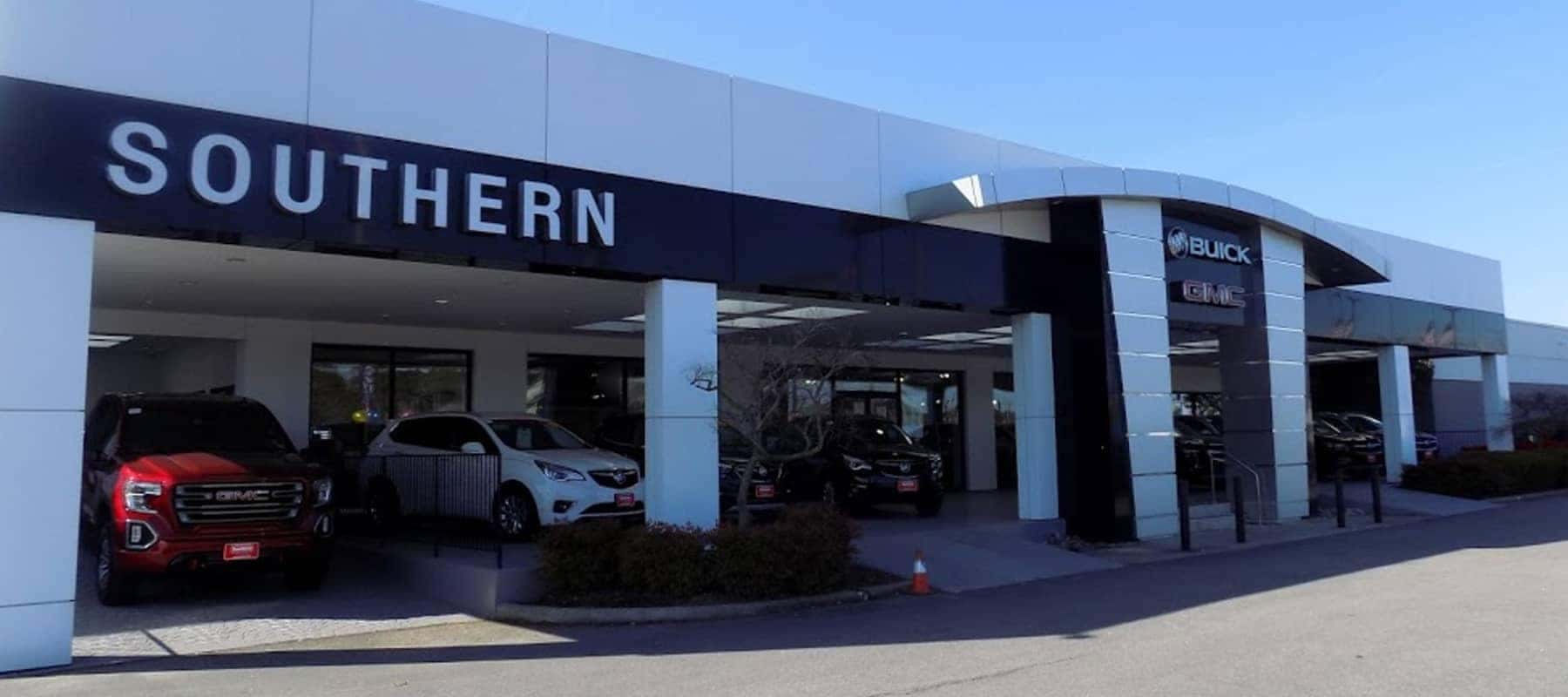 An exterior shot of a Buick GMC dealership.